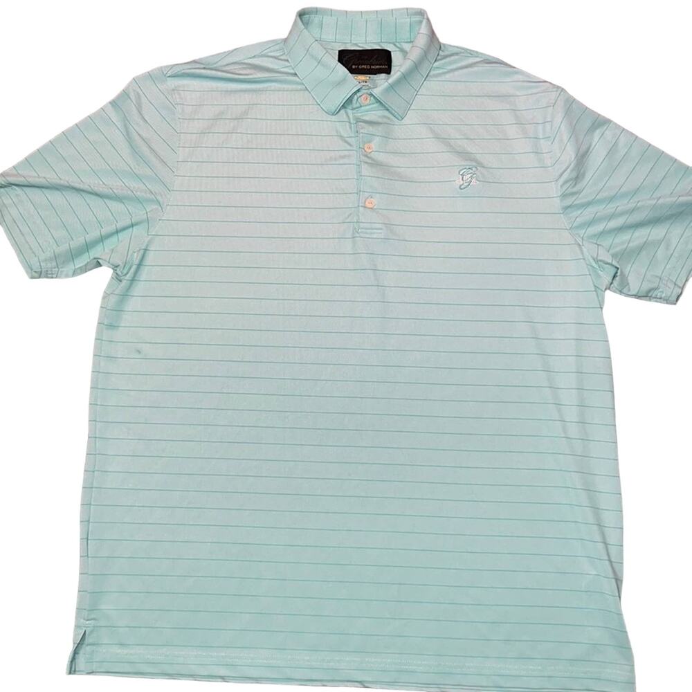 Embroidered Greenbrier by Greg Norman striped golf polo / shirt - size XL